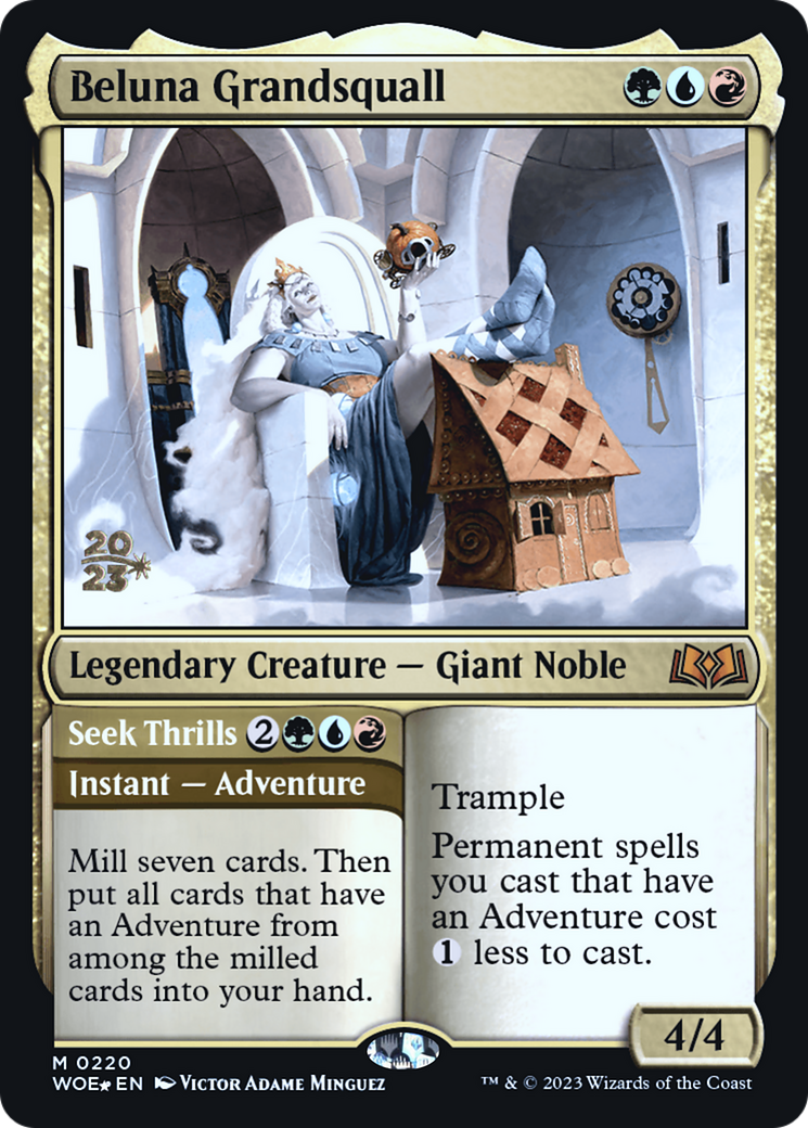 Beluna Grandsquall // Seek Thrills [Wilds of Eldraine Prerelease Promos] - Trinity Hobby