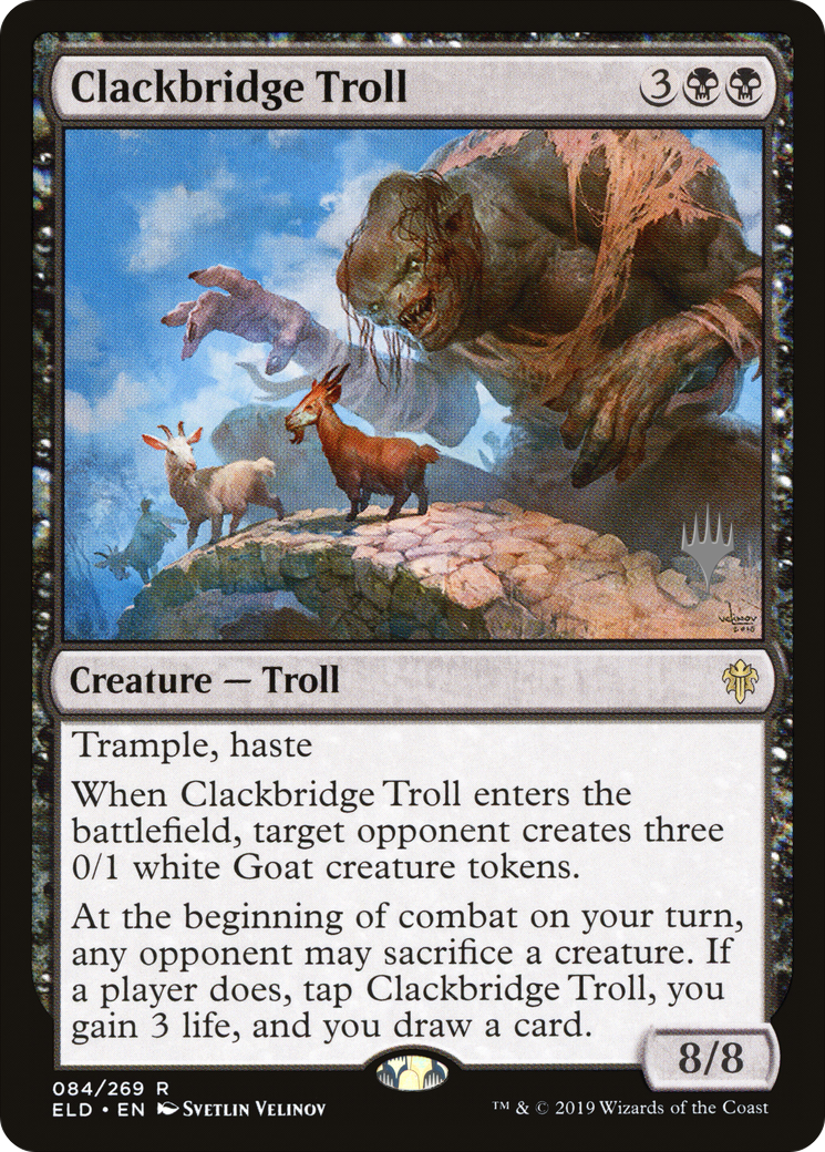 Clackbridge Troll (Promo Pack) [Throne of Eldraine Promos] - Trinity Hobby