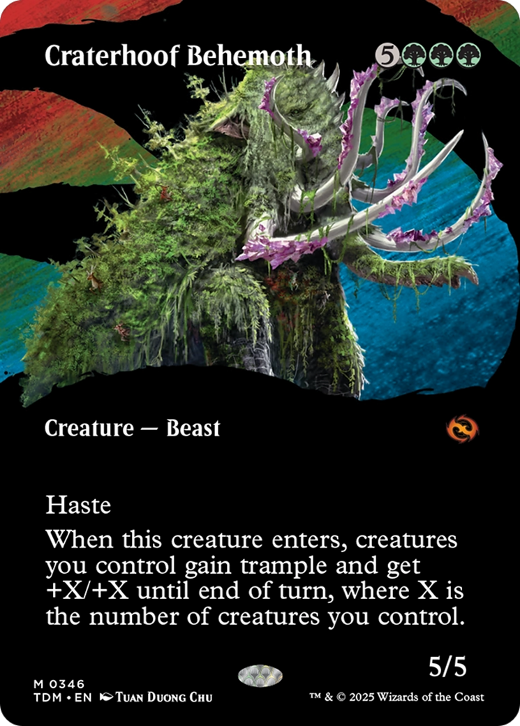 Craterhoof Behemoth  [Foil]  (TDM-346) - [Tarkir: Dragonstorm]: (Showcase) (Borderless) - Trinity Hobby
