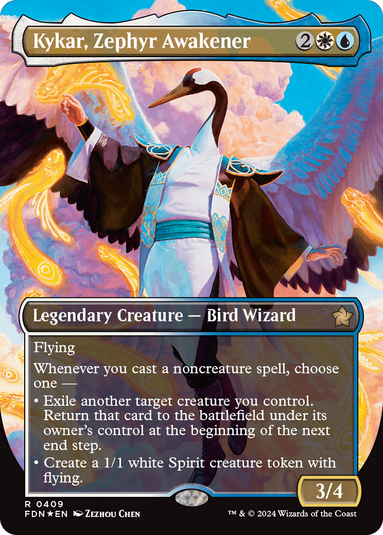 Kykar, Zephyr Awakener (Borderless) (Mana Foil) [Foundations] - Trinity Hobby