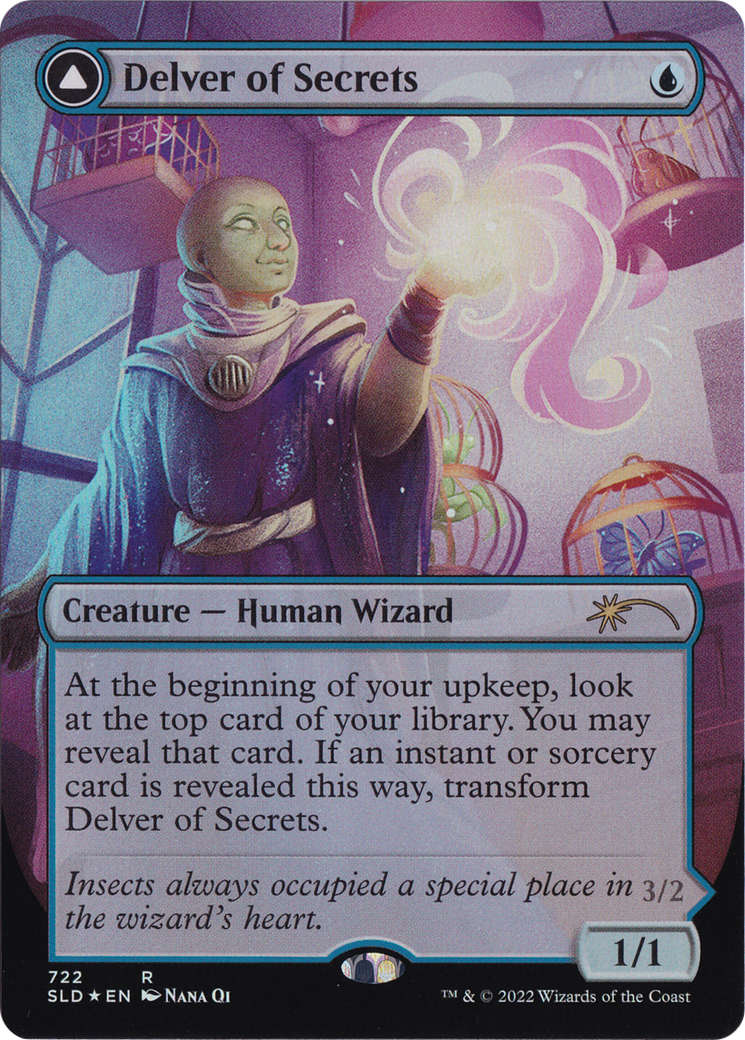 Delver of Secrets // Insectile Aberration (Borderless) [Secret Lair: From Cute to Brute] - Trinity Hobby