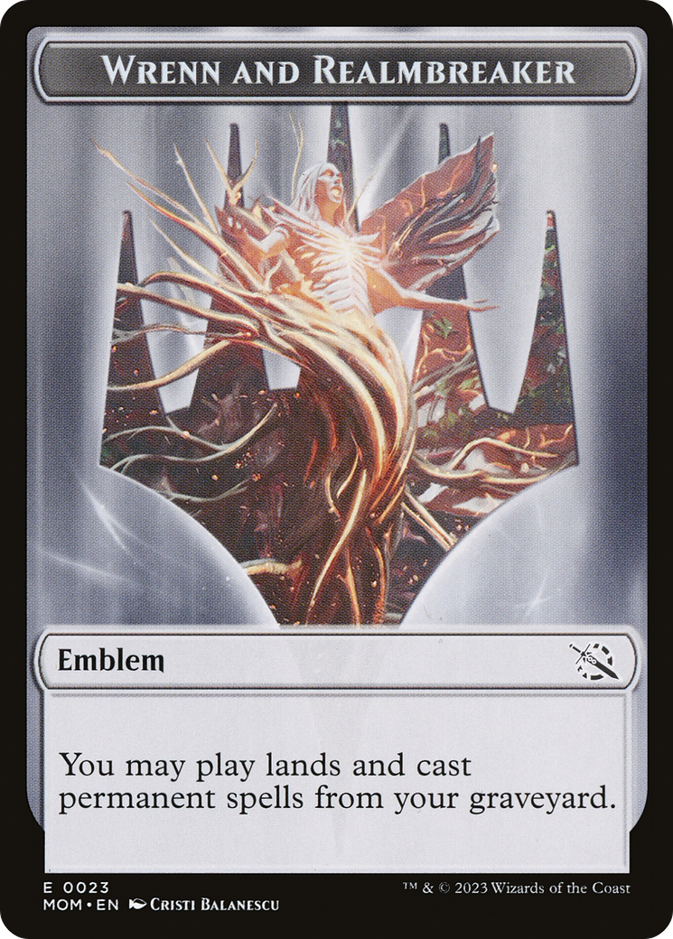 Warrior // Wrenn and Realmbreaker Emblem Double-Sided Token [March of the Machine Tokens] - Trinity Hobby