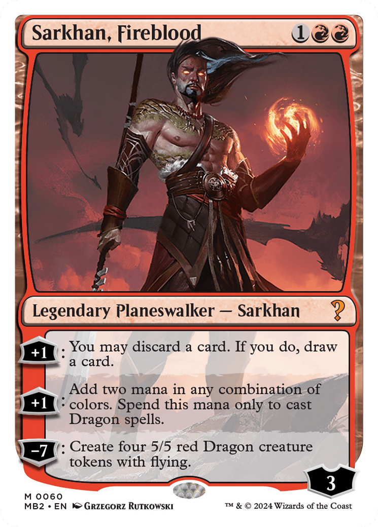 Sarkhan, Fireblood (White Border) [Mystery Booster 2] - Trinity Hobby
