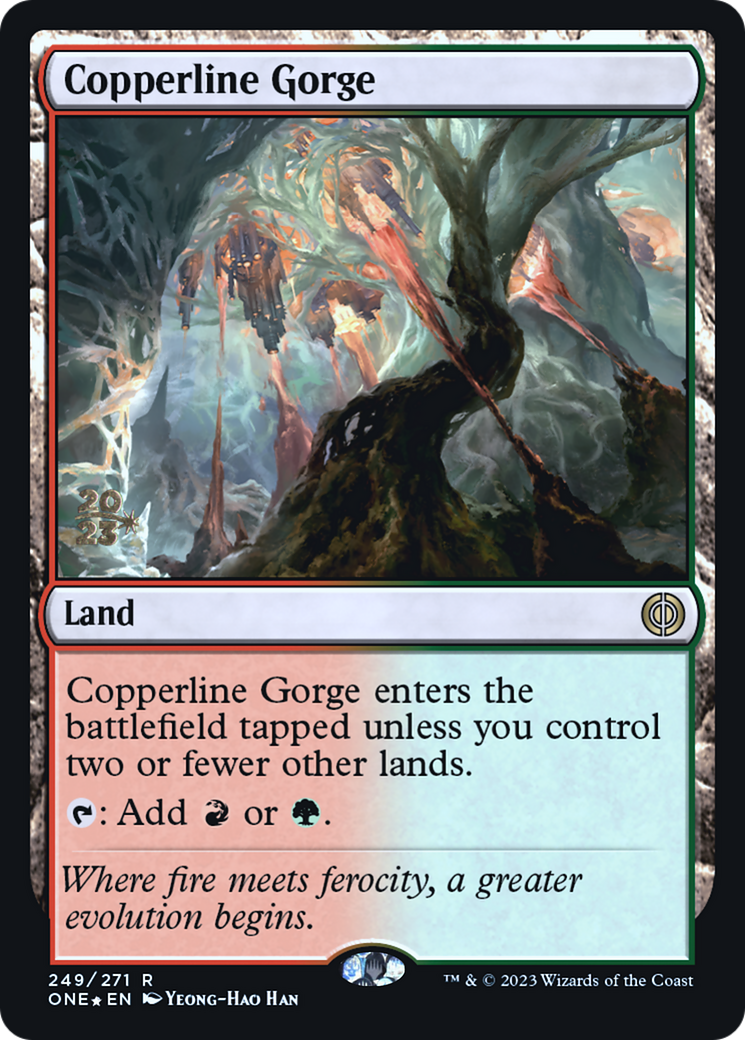 Copperline Gorge [Phyrexia: All Will Be One Prerelease Promos] - Trinity Hobby