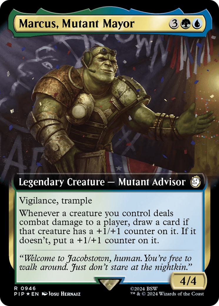 Marcus, Mutant Mayor (Extended Art) (Surge Foil) [Fallout] - Trinity Hobby