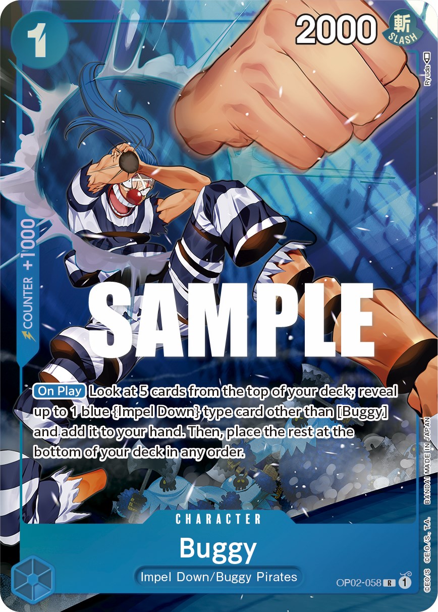 Buggy (Alternate Art) (OP02-058) - [Paramount War] Foil - Trinity Hobby