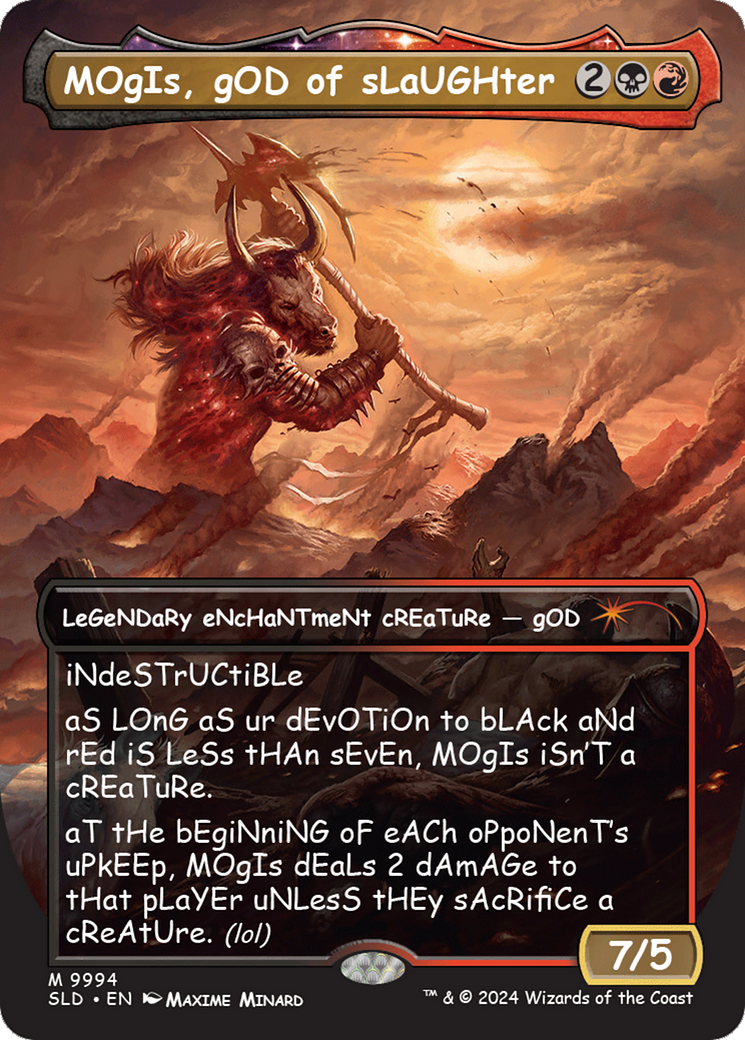 Mogis, God of Slaughter  [Foil]  (SLD-9994) - [Secret Lair Drop]: (enchantment) (Borderless) - Trinity Hobby