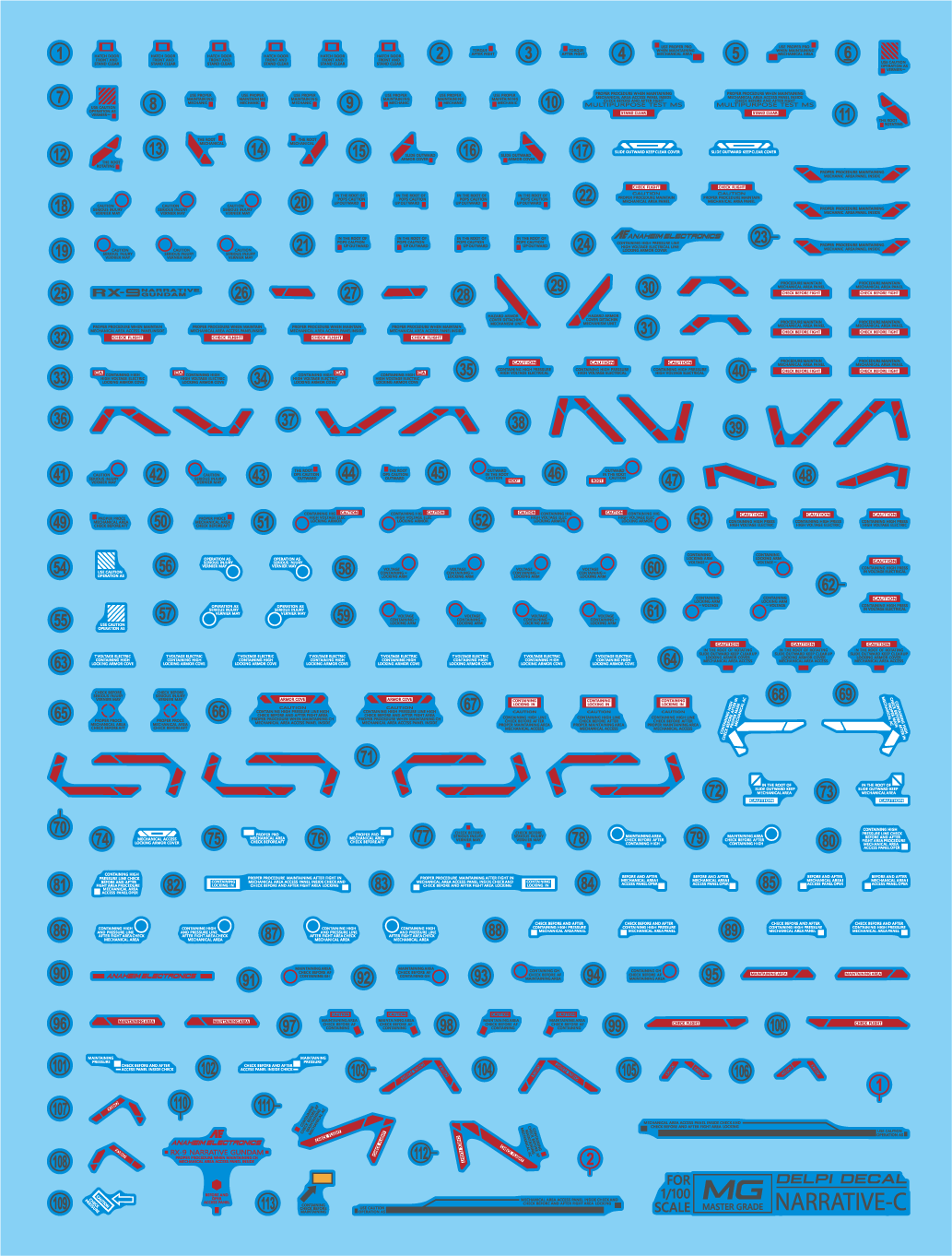 Delpi Decals MG NARRATIVE C-PACKS WATER DECAL - Trinity Hobby