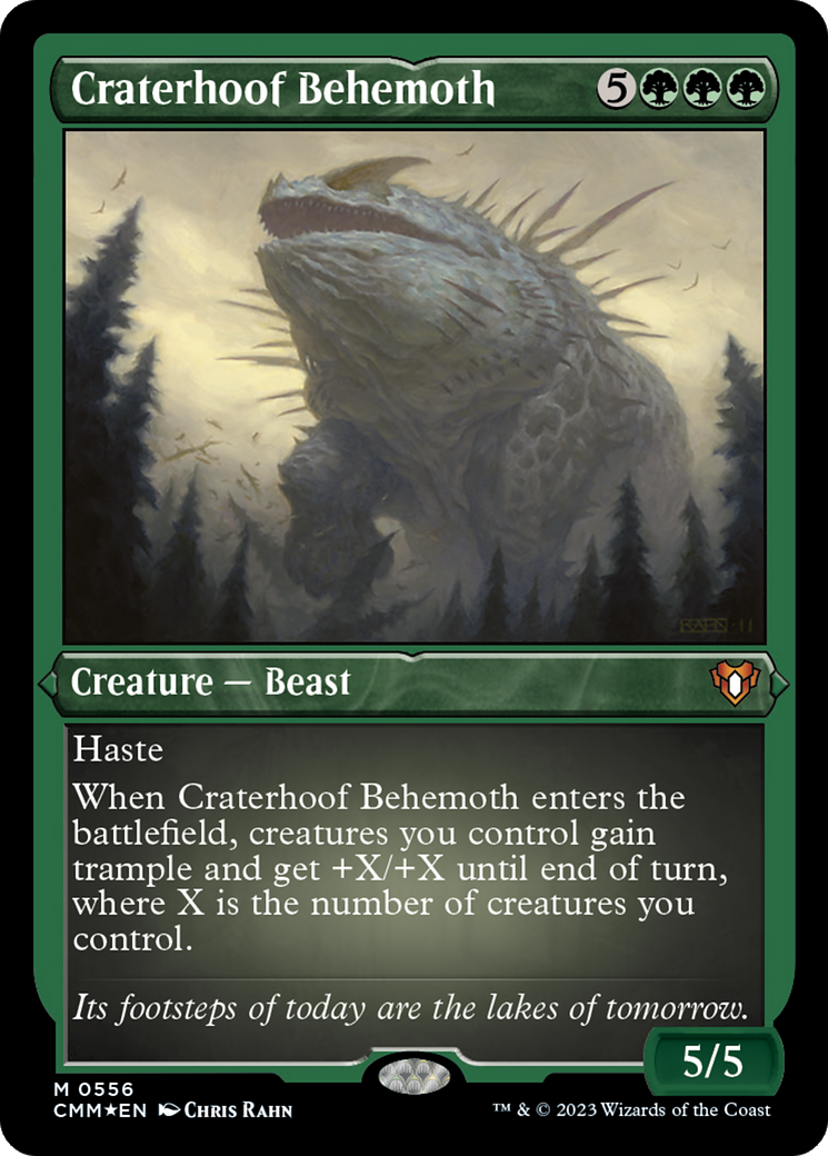 Craterhoof Behemoth (Foil Etched) [Commander Masters] - Trinity Hobby