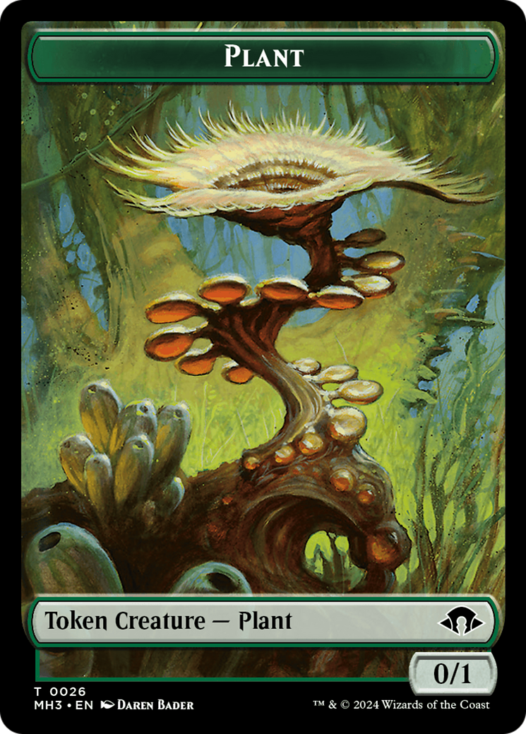 Ape (Ripple Foil) // Plant Double-Sided Token [Modern Horizons 3 Commander Tokens] - Trinity Hobby