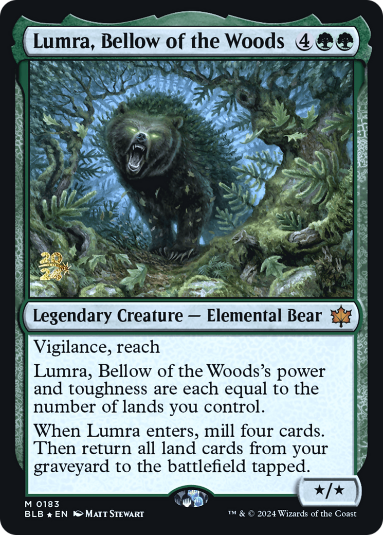 Lumra, Bellow of the Woods [Bloomburrow Prerelease Promos] - Trinity Hobby