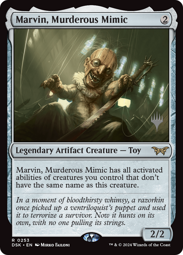 Marvin, Murderous Mimic (Promo Pack) [Duskmourn: House of Horror Promos] - Trinity Hobby