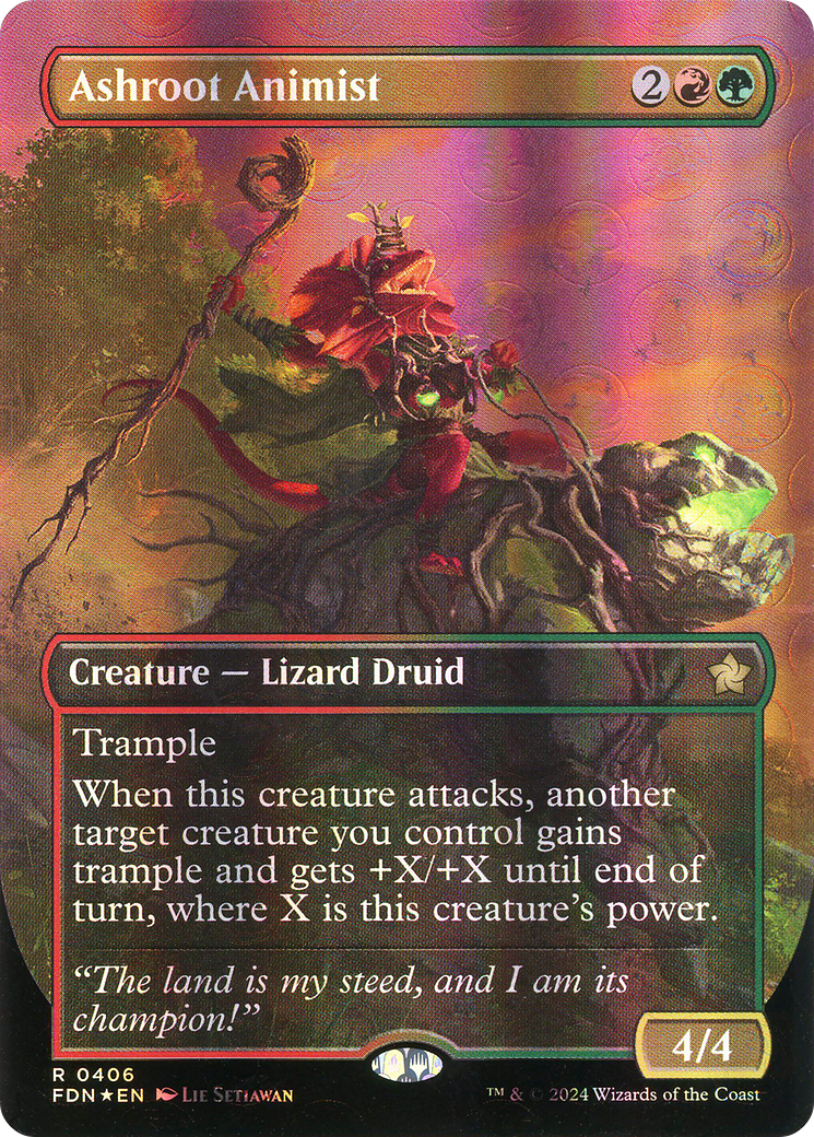 Ashroot Animist (Borderless) (Mana Foil) [Foundations] - Trinity Hobby