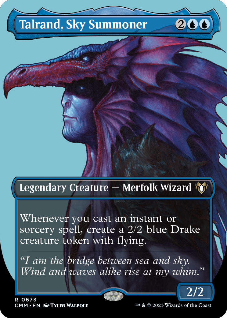 Talrand, Sky Summoner (Borderless Profile) [Commander Masters] - Trinity Hobby