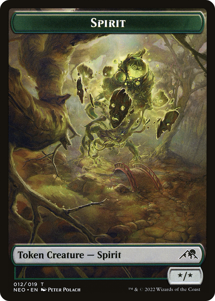 Spirit  [Foil]  (NEO-012) - [Kamigawa: Neon Dynasty Tokens] - Trinity Hobby