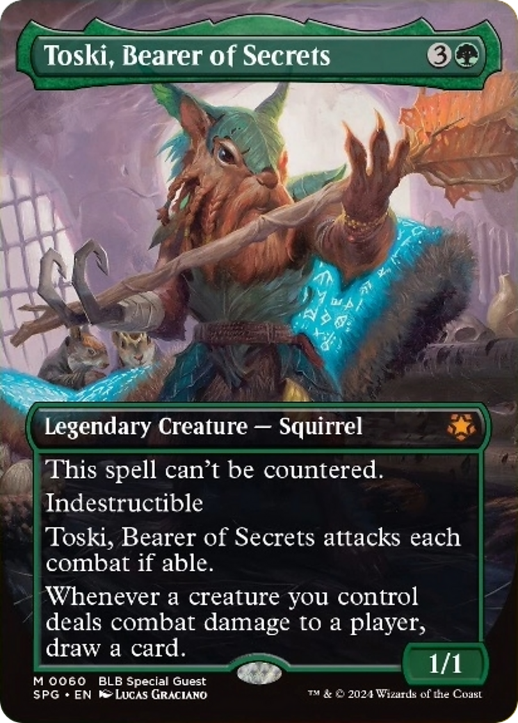 Toski, Bearer of Secrets (Borderless) [Bloomburrow Special Guests] - Trinity Hobby