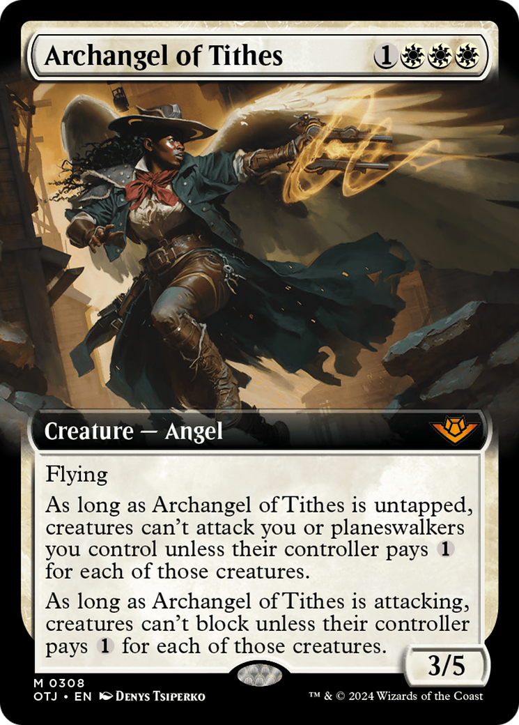 Archangel of Tithes (Extended Art) [Outlaws of Thunder Junction] - Trinity Hobby