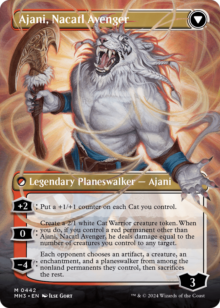 Ajani, Nacatl Pariah // Ajani, Nacatl Avenger (Borderless) [Modern Horizons 3] - Trinity Hobby