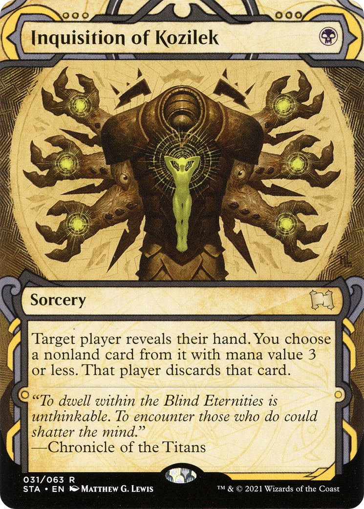 Inquisition of Kozilek [Etched Foil]  (STA-031) - [Strixhaven Mystical Archive]: (Showcase) (Borderless) - Trinity Hobby