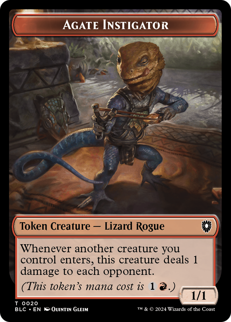 Agate Instigator // Rabbit Double-Sided Token [Bloomburrow Commander Tokens] - Trinity Hobby