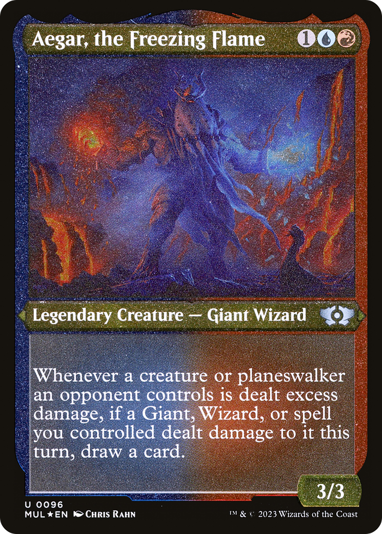 Aegar, the Freezing Flame (Foil Etched)  [Foil]  (MUL-096) - [Multiverse Legends] - Trinity Hobby
