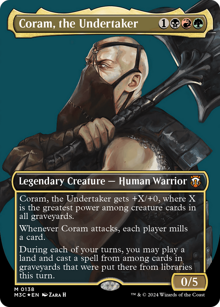 Coram, the Undertaker (Borderless) (Ripple Foil) [Modern Horizons 3 Commander] - Trinity Hobby