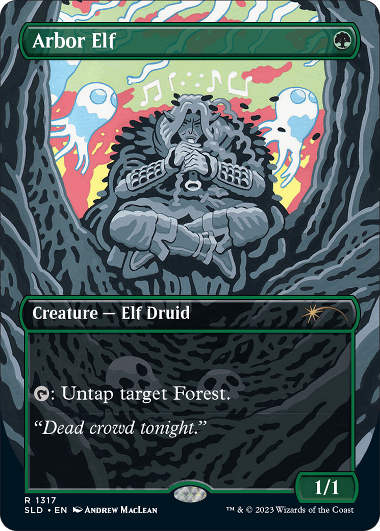 Arbor Elf  [Foil]  (SLD-1317) - [Secret Lair Drop] (Borderless) - Trinity Hobby