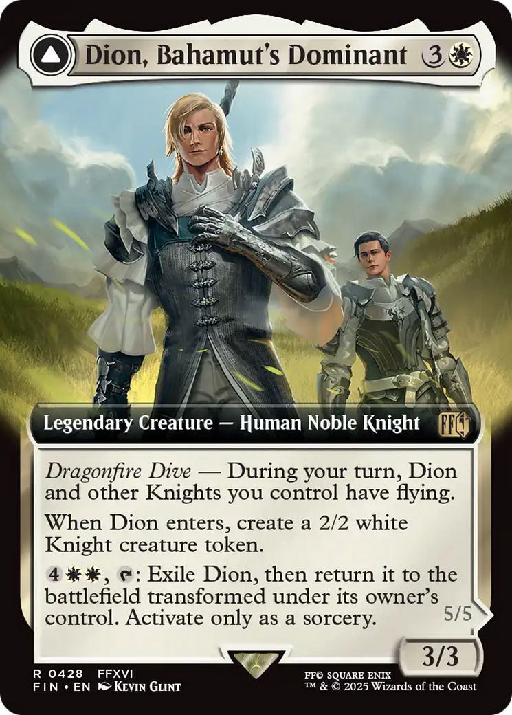 Dion, Bahamut's Dominant // Bahamut, Warden of Light  (FIN-428) - [FINAL FANTASY]: (enchantment, Extended Art) - Trinity Hobby