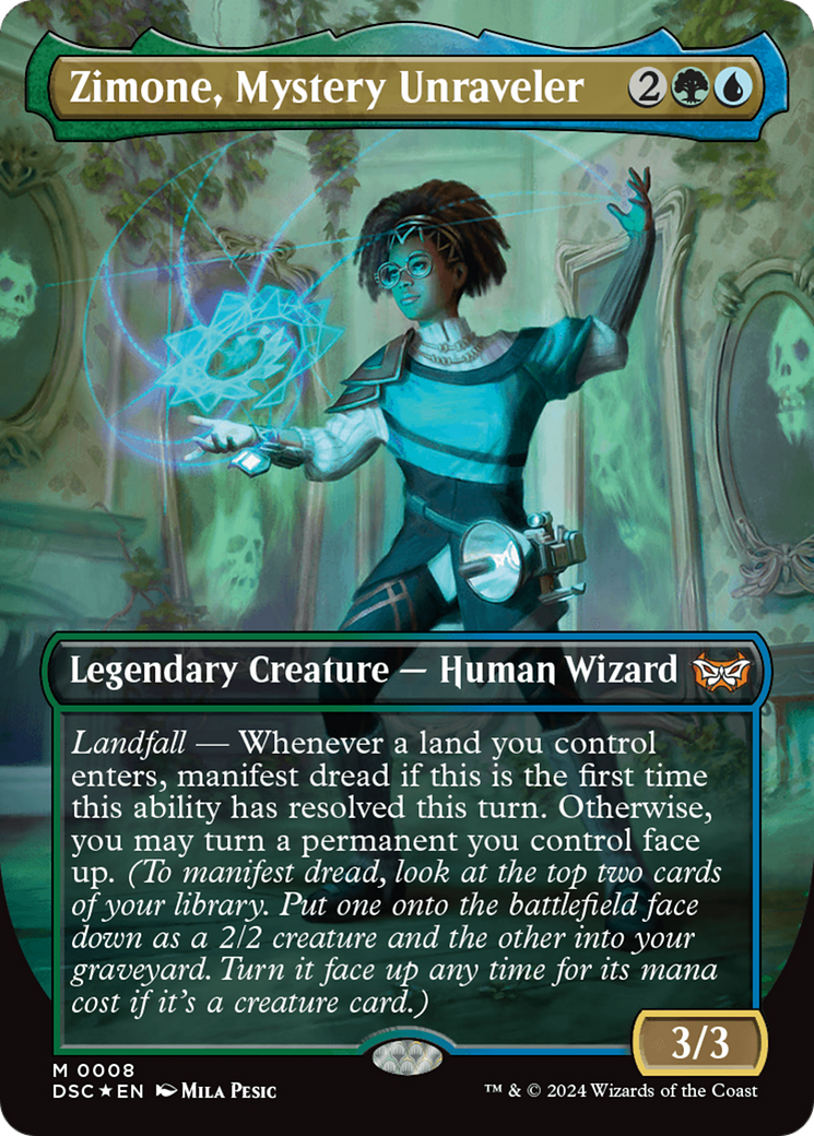 Zimone, Mystery Unraveler (Borderless) [Duskmourn: House of Horror Commander] - Trinity Hobby