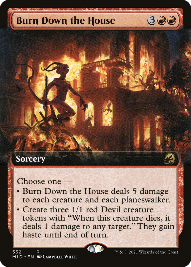Burn Down the House (Extended Art) [Innistrad: Midnight Hunt] - Trinity Hobby