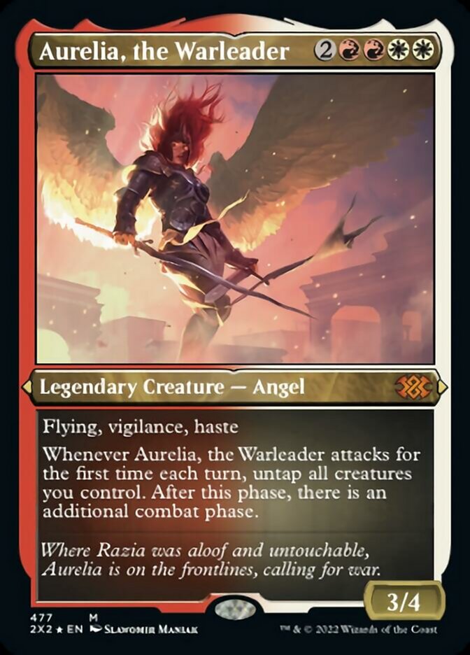Aurelia, the Warleader (Foil Etched) [Double Masters 2022] - Trinity Hobby