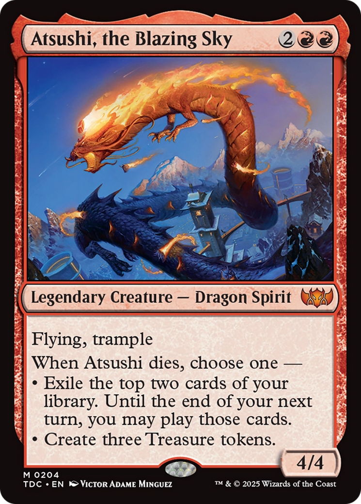 Atsushi, the Blazing Sky (TDC-204) - [Commander: Tarkir: Dragonstorm] - Trinity Hobby