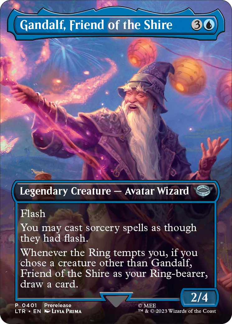 Gandalf, Friend of the Shire (Borderless Alternate Art) [The Lord of the Rings: Tales of Middle-Earth] - Trinity Hobby