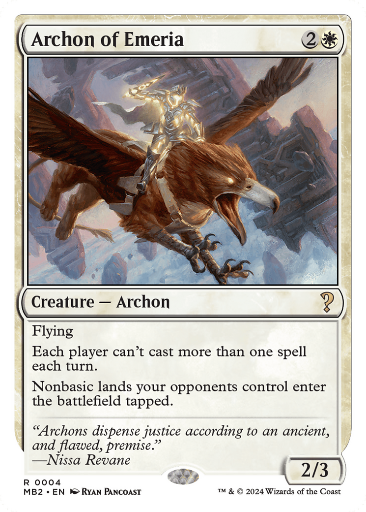 Archon of Emeria (White Border) [Mystery Booster 2] - Trinity Hobby