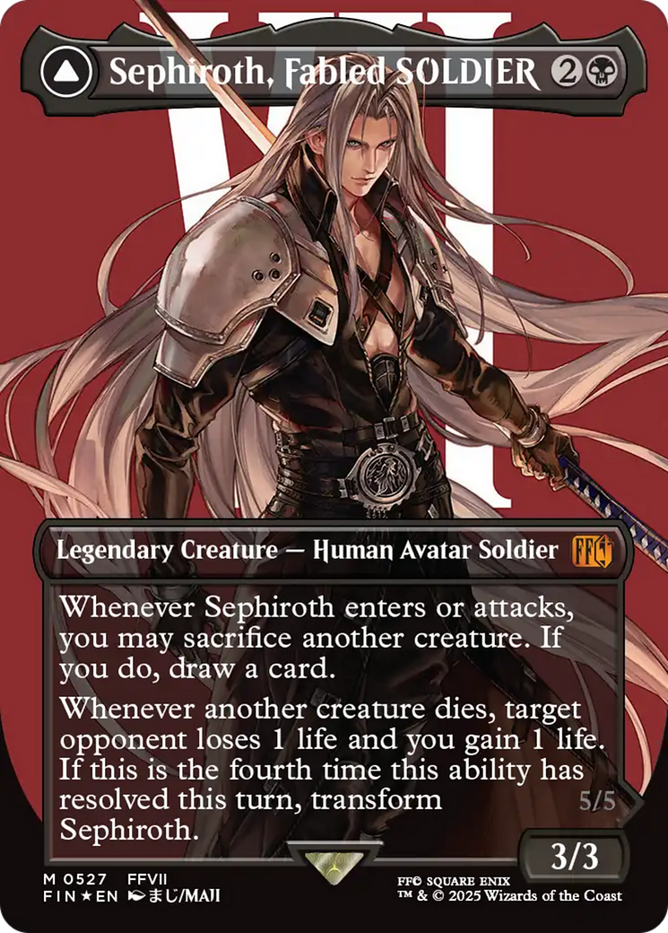 Sephiroth, Fabled SOLDIER (Borderless) (Surge Foil) (0527)  [Foil]  (FIN-527) - [FINAL FANTASY] (Borderless)