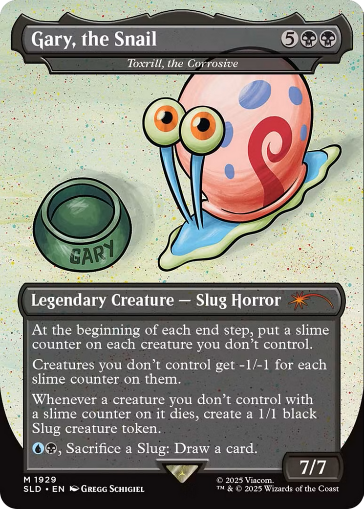Toxrill, the Corrosive  [Foil]  (SLD-1929) - [Secret Lair Drop] / Gary, the Snail (Borderless) - Trinity Hobby