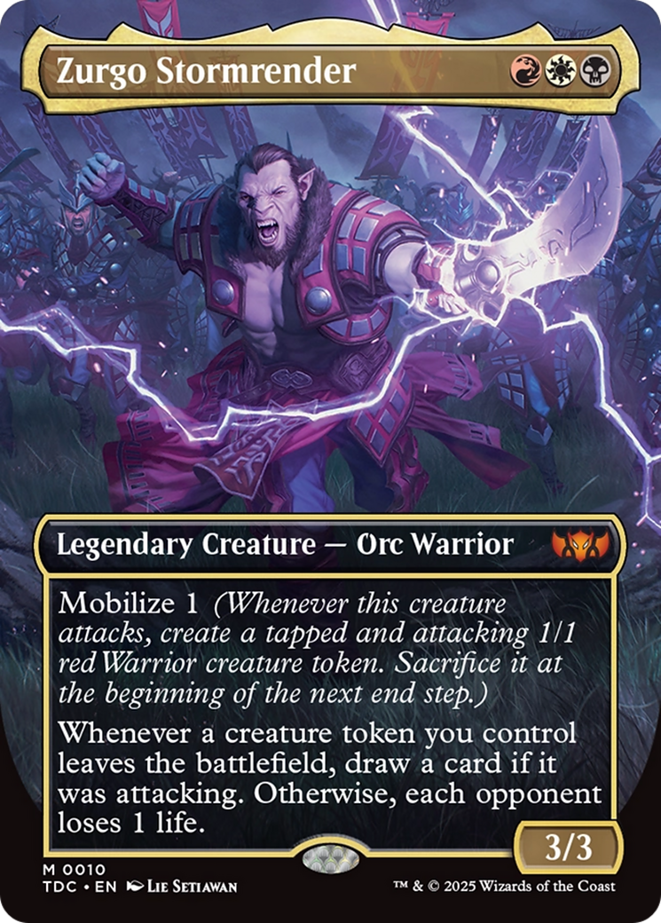 Zurgo Stormrender (TDC-010) - [Commander: Tarkir: Dragonstorm] (Borderless) Foil - Trinity Hobby