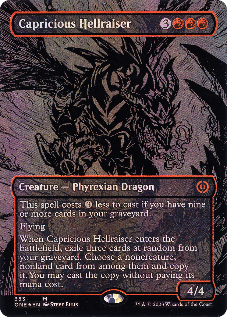 Capricious Hellraiser (Oil Slick Raised Foil) [Phyrexia: All Will Be One] - Trinity Hobby