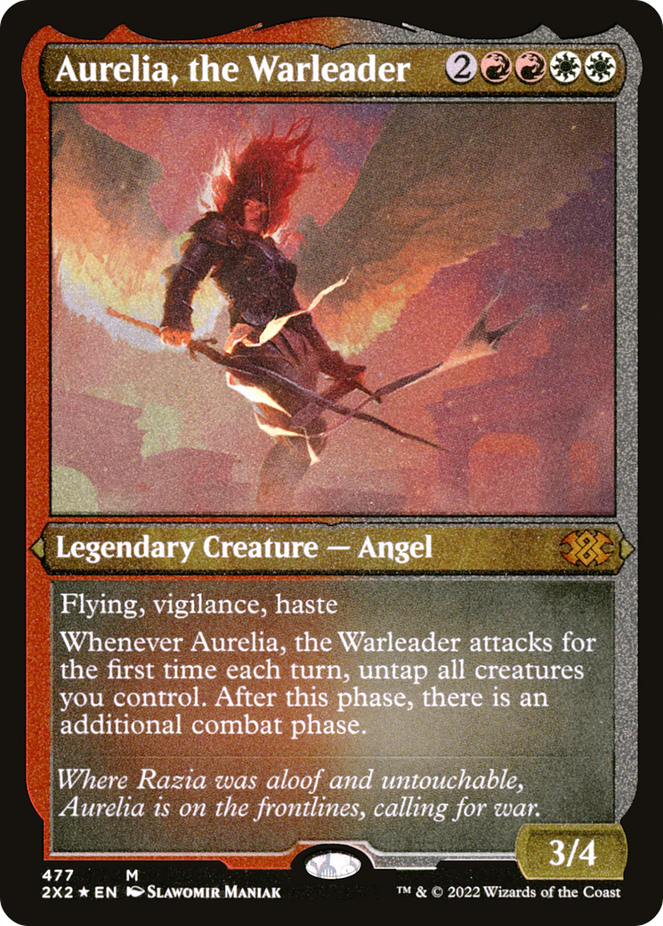 Aurelia, the Warleader (Foil Etched)  [Foil]  (2X2-477) - [Double Masters 2022] - Trinity Hobby