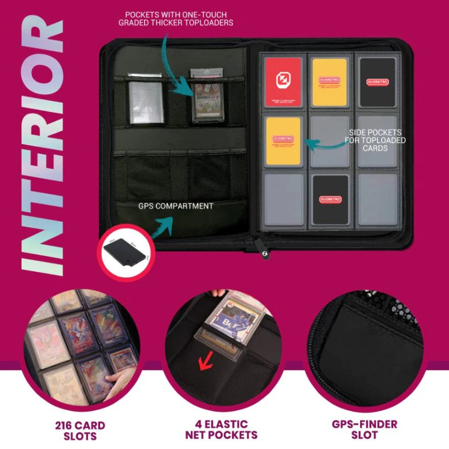 Evoretro Top Loader Binder 3x3 216 Card holder - Trinity Hobby