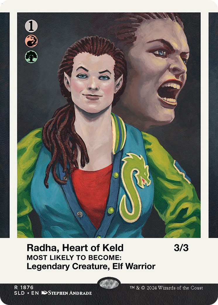 Radha, Heart of Keld // Radha, Heart of Keld  [Foil]  (SLD-1876) - [Secret Lair Drop] (Borderless) - Trinity Hobby