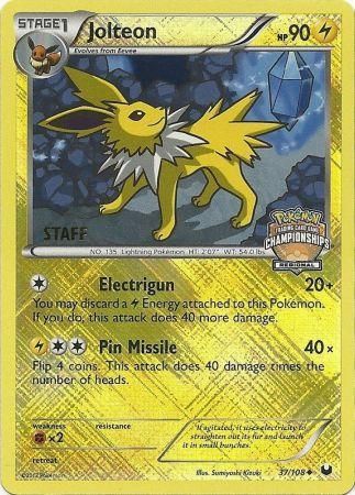 Jolteon (37/108) (Regional Championship 2013 Promo Staff) [Black & White: Dark Explorers] - Trinity Hobby