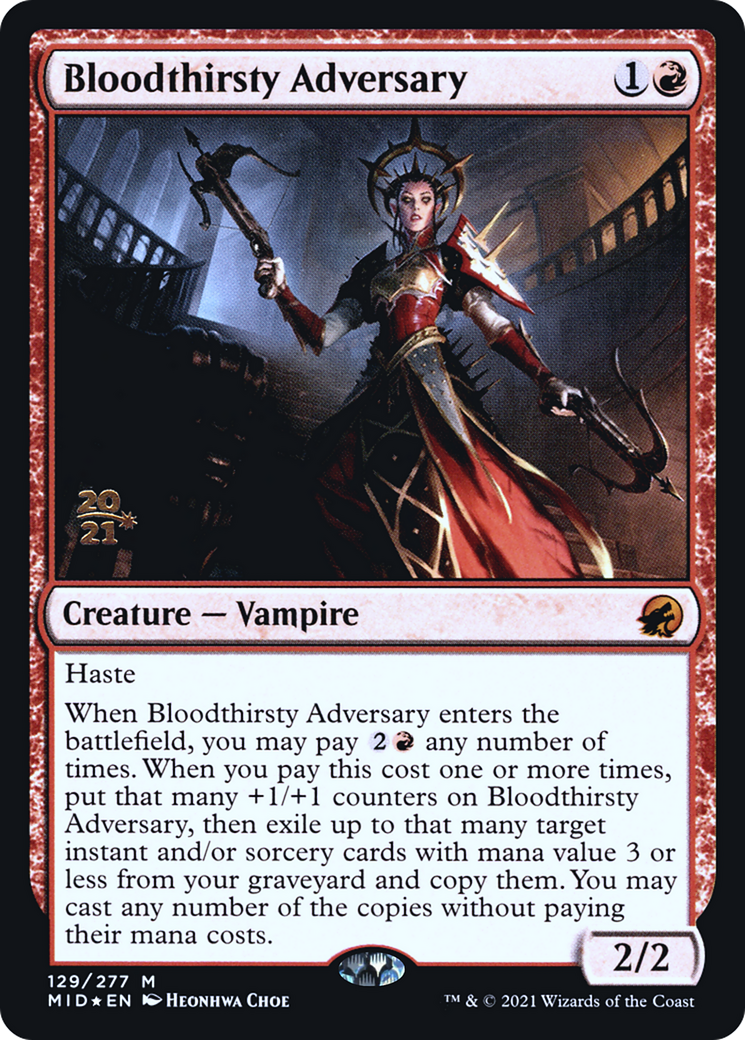 Bloodthirsty Adversary [Innistrad: Midnight Hunt Prerelease Promos] - Trinity Hobby