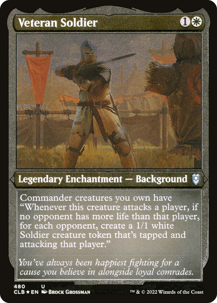 Veteran Soldier (Foil Etched)  [Foil]  (CLB-480) - [Commander Legends: Battle for Baldur's Gate]