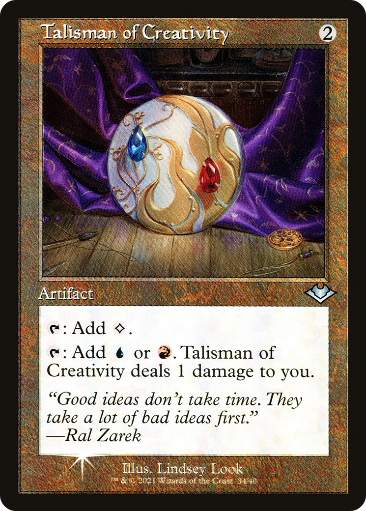 Talisman of Creativity [Etched Foil]  (MH1-034) - [Modern Horizons 1 Timeshifts] - Trinity Hobby