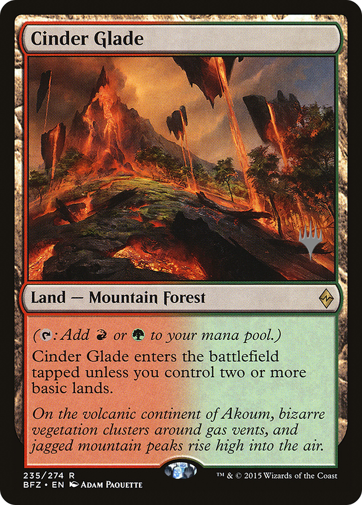 Cinder Glade (Promo Pack) [Battle for Zendikar Promos] - Trinity Hobby