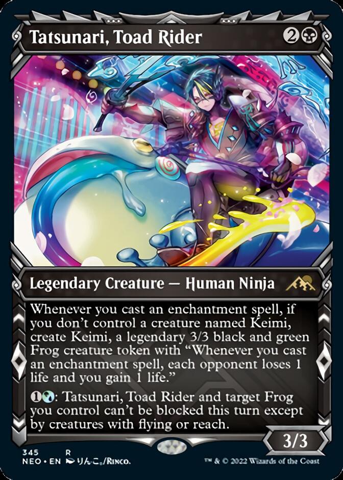 Tatsunari, Toad Rider (Showcase Ninja) [Kamigawa: Neon Dynasty] - Trinity Hobby