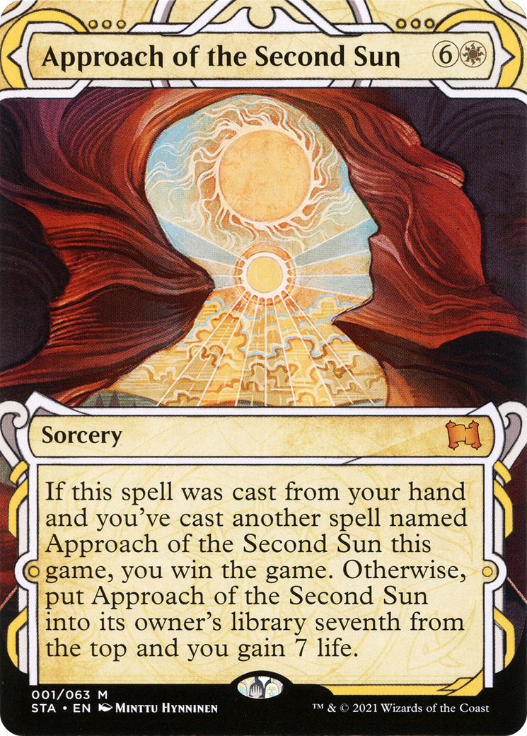 Approach of the Second Sun [Etched Foil]  (STA-001) - [Strixhaven Mystical Archive]: (Showcase) (Borderless) - Trinity Hobby