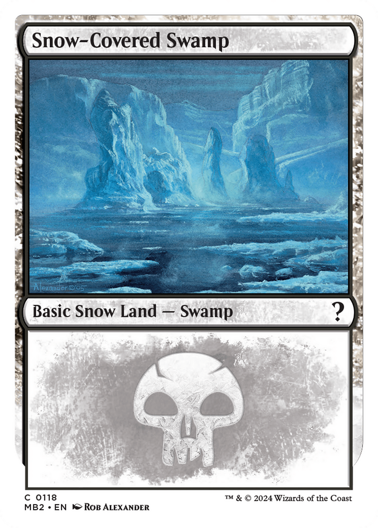 Snow-Covered Swamp (White Border) [Mystery Booster 2] - Trinity Hobby