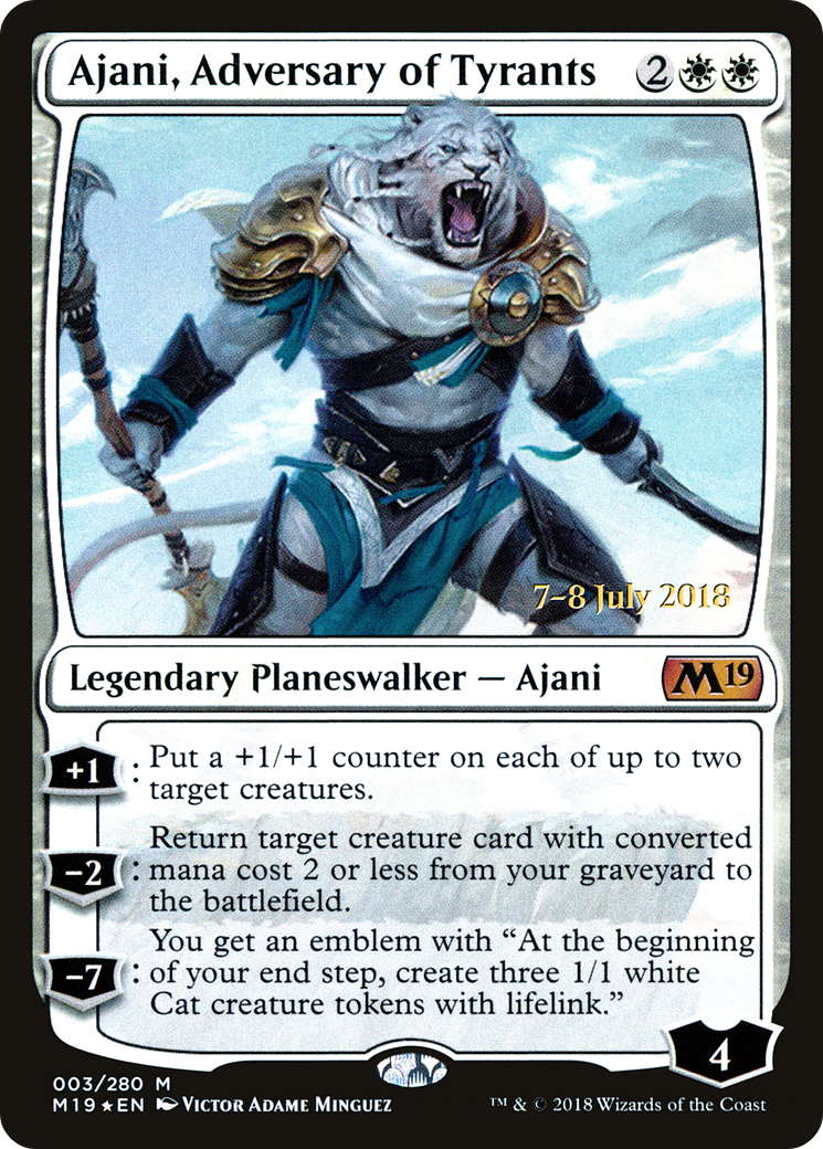Ajani, Adversary of Tyrants [Core Set 2019 Prerelease Promos] - Trinity Hobby